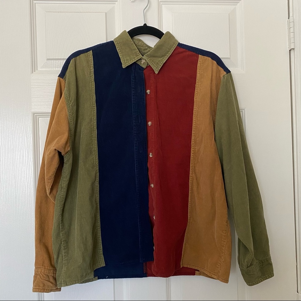 Color Block Corduroy Flannel